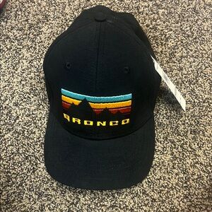 Black Bronco Cap with Colorful Mountain Design